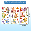 3 Sheets 3 Styles Flower PVC Waterproof Decorative Stickers DIY-WH0404-032-3