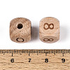 Engraved Beech Wood Beads WOOD-N022-07-4