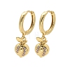 Brass Cubic Zirconia Hoop Earrings EJEW-Q015-01G-C-2