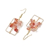 Natural Red Agate Chips Tree Dangle Earrings EJEW-JE05734-06-4