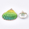 Spray Paint & Electroplate Sea Shell Pendants SSHEL-S262-07B-2