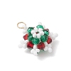 Glass Seed Beaded Snowflake Pendants PALLOY-MZ00815-05-3