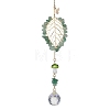 Green Aventurine with Glass and Lampwork Pendant Decorations HJEW-TA00130-01-1