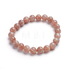 Natural Sunstone Stretch Bracelets BJEW-E373-8mm-13-1