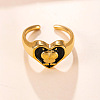 304 Stainless Steel Enamel Cuff Open Rings WG26B7E-01-4