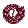 Baking Painted Pearlized Glass Pearl Round Bead Strands HY-Q330-8mm-14-2