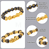 8Pcs 8 Styles Resin Imitation Gemstone & Alloy Pixiu Beaded Stretch Bracelets Set BJEW-AN0001-41-6