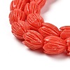 Synthetic Coral Dyed Carved Beads Strands CORA-P004-01A-3