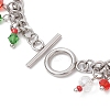 Christmas Series Alloy Enamel Charm Bracelets BJEW-TA00662-4