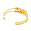 Brass Pave Colorful Cubic Zirconia 2-Strand Open Cuff Bangles for Women BJEW-S147-34G-D-3