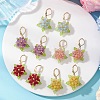 Valentine's Day Flower Natural Malaysian Jade & Glass Seed Beaded Leverback Earrings EJEW-MZ00700-1