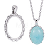 1Pc 925 Sterling Silver Pendant Cabochon Settings STER-GA0001-45-1