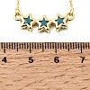 Brass Glass Triple Star Pendant Necklaces KK-CBAB173-03G-12-5