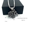 Vintage European Style 304 Stainless Steel Double Dragon Pendant Necklaces for Men GQ0612-6