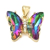 Brass Micro Pave Clear Cubic Zirconia Pendants CU-CBA83A6-05G-14-1