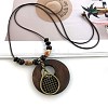 Bohemian Wood Donut Alloy Pendant Long Necklaces for Women FS-WGBD296-11-1