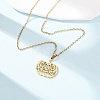 Halloween 304 Stainless Steel Hollow Floral Pumpkin Pendant Cable Chain Necklaces for Men Women NJEW-K308-09G-3