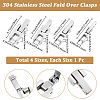 4Pcs 4 Styles 304 Stainless Steel Watch Band Clasps STAS-BBC0011-16A-2