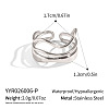 304 Stainless Steel Layered Waved Cuff Rings LS-IP1219-3-2