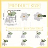 20 Sets White Lily Flower Charms & Flora Leaves Beads FIND-SC0010-77-2