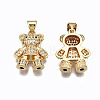 Brass Micro Pave Clear Cubic Zirconia Pendants ZIRC-S067-042-NR-2