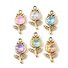 UV Plating Alloy Glass Pendants FIND-K032-08G-1