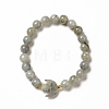 Natural & Synthetic Mixed Gemstone Moon and Star Beaded Stretch Bracelet for Women G-G997-C-3