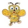 Bees Rhinestone Enamel Pins JEWB-L026-04G-02-1