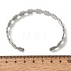 201 Stainless Steel Open Cuff Bangles for Women BJEW-Z162-02P-5