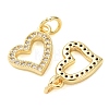 Valentine's Day Brass Micro Pave Clear Cubic Zirconia Charms CU-E003-17G-A-2