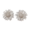 Flower Alloy Stud Earrings for Women EJEW-A112-08P-2