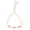 Adjustable Natural Gemstone & Brass Beaded Slider Bracelets for Women DZ3322-2-1