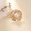 Iron & Plastic Pearl Cuff Bangles & Cuff Rings & Stud Earrings FS-WG5781C-01-3