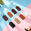 12Pcs 6 Colors Rectangle Imitation Leather Pendant Keychains KEYC-CL0001-55-4