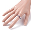 Glass Beaded Stretch Finger Ring with Cube for Women X-RJEW-JR00431-3