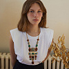 Oval Square Baroque Style Alloy & Colorful Resin Statement Bib Necklaces FS-WG6C445-01-4