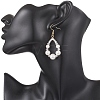 304 Stainless Steel & Natural Cultured Freshwater Pearl Teardrop Dangle Earrings EJEW-JE06862-2