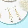 Shell Pearl & Abalone Shell/Paua Shell Dangle Earrings for Women EJEW-JE07328-02-1
