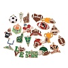 Rugby Alloy Enamel Pendants AL-K001-01-1