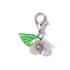 Flower ABS Plastic Imitation Pearl & Acrylic Pendant Decorations HJEW-JM02988-02-3