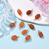 10Pcs Nuggets Natural Red Aventurine Pendants PALLOY-YW00114-02-1