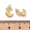 Brass Micro Pave Cubic Zirconia Charms KK-A291-12C-G-3
