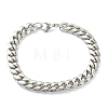 304 Stainless Steel Cuban Link Chain Bracelets & Necklaces Jewelry Sets SJEW-B019-03C-P-4