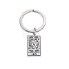 Non-Tarnish Rectangle with Constellation Stainless Steel Keychains PW-WG419B0-22-1