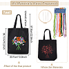 DIY Canvas Bag Flower Embroidery Kits DIY-WH0374-84A-2