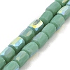 Frosted Imitation Jade Glass Beads Strands GLAA-P058-07B-11-1