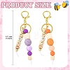 ABS Plastic & Wood & Silicone Keychain KEYC-YW00253-01-3