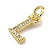 Initial Letter Brass with Cubic Zirconia Charms KK-Q814-26L-G-2