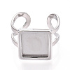 304 Stainless Steel Open Cuff Ring Components STAS-S080-041H-P-2