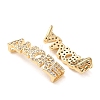 Brass Micro Pave Clear Cubic Zirconia Word AMORE Links Connector Charms KK-K002-32F-G-3